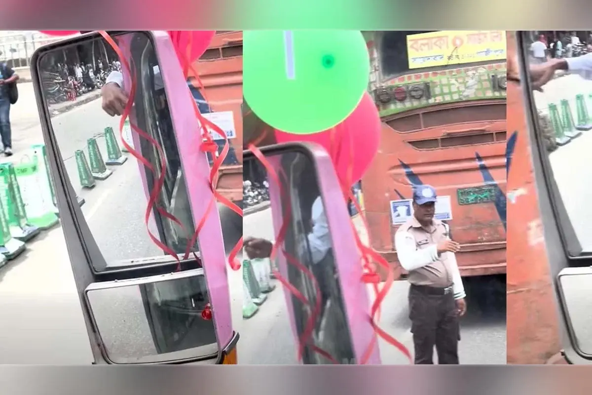 পিংক বাসের যাত্রার শুরুতেই ধাক্কা, জরিমানার মুখে বলাকা