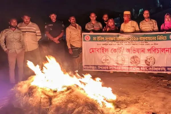 যমুনায় অভিযানে ১০ হাজার মিটার জাল জব্দ, ধ্বংস বৈদ্যুতিক শিকার সরঞ্জাম